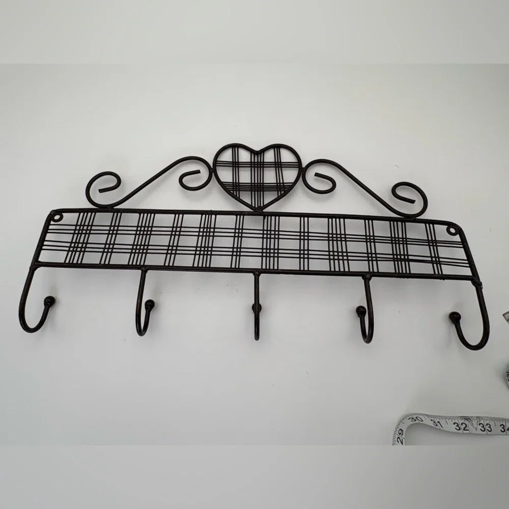 Heart Design Black Metal Wall Hook